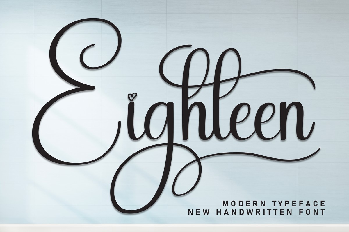 Beispiel einer Eighteen-Schriftart