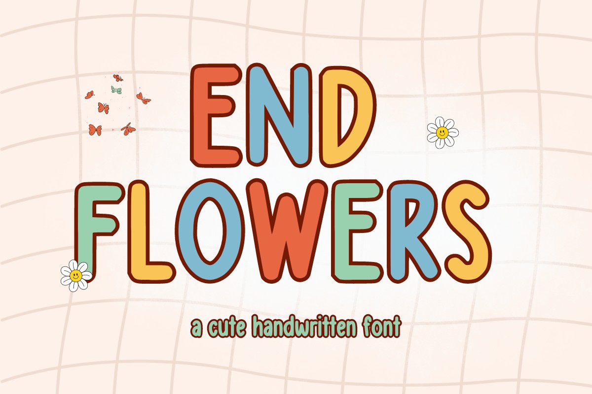 Beispiel einer End Flower-Schriftart