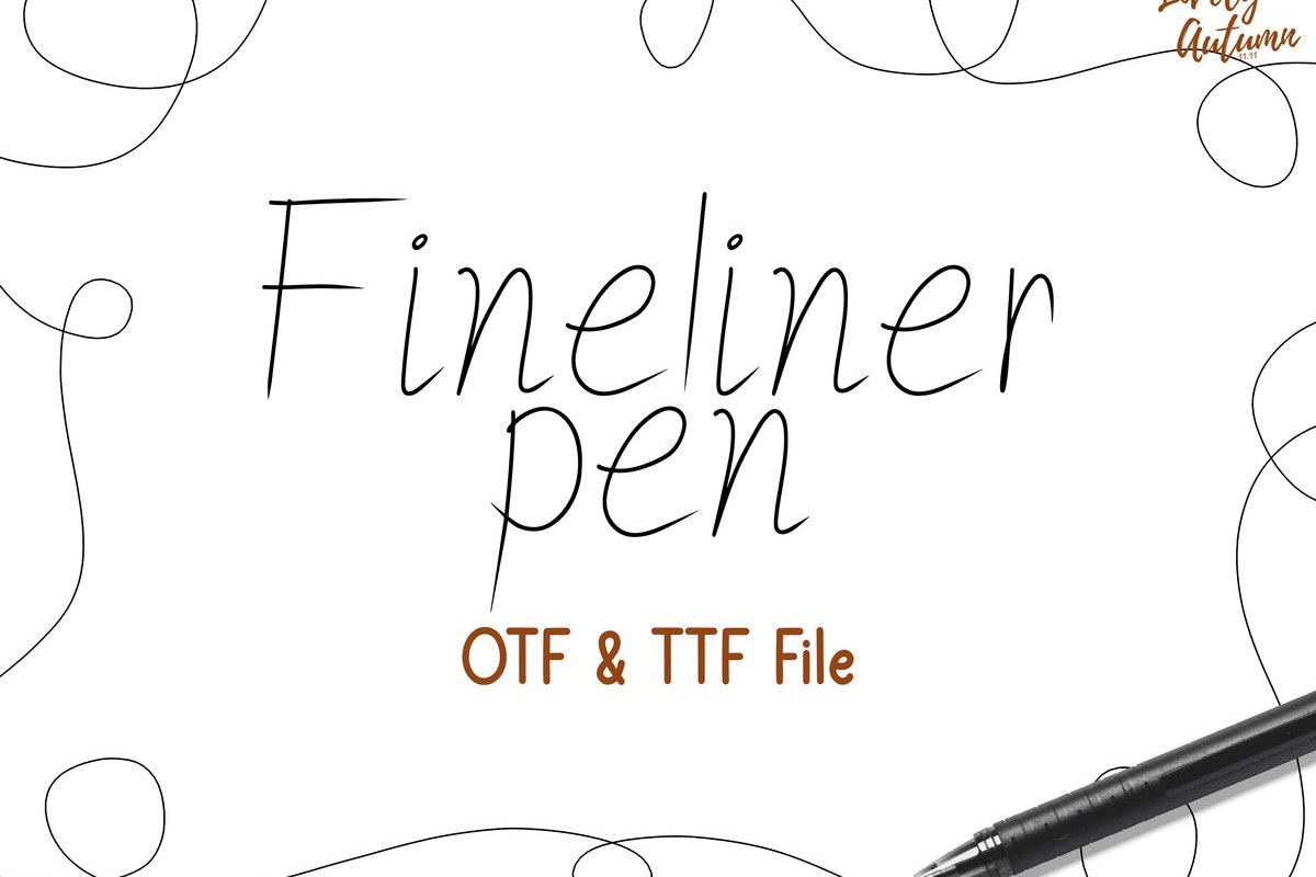 Beispiel einer Fineliner Pen-Schriftart