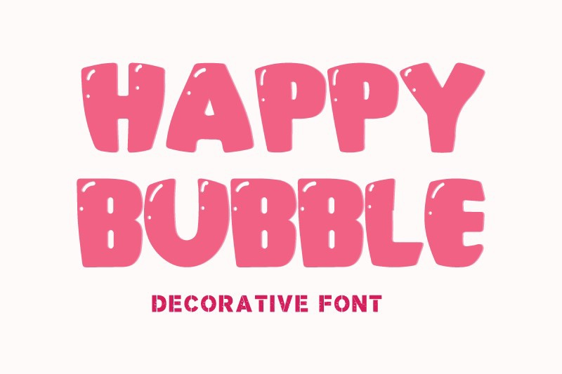 Beispiel einer Happy Bubble-Schriftart