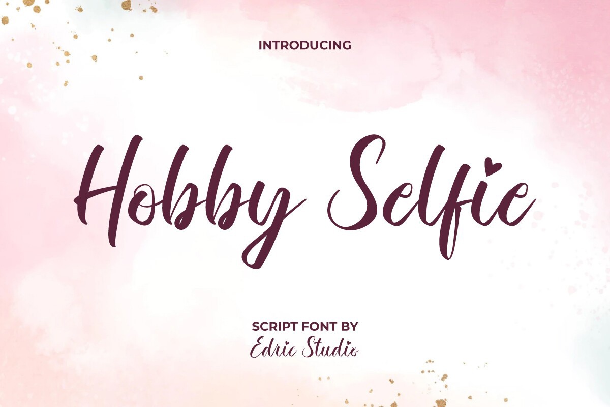 Beispiel einer Hobby Selfie Regular-Schriftart