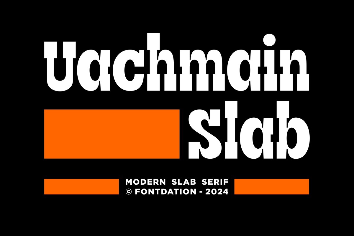 Beispiel einer Uachmain Slab Regular-Schriftart