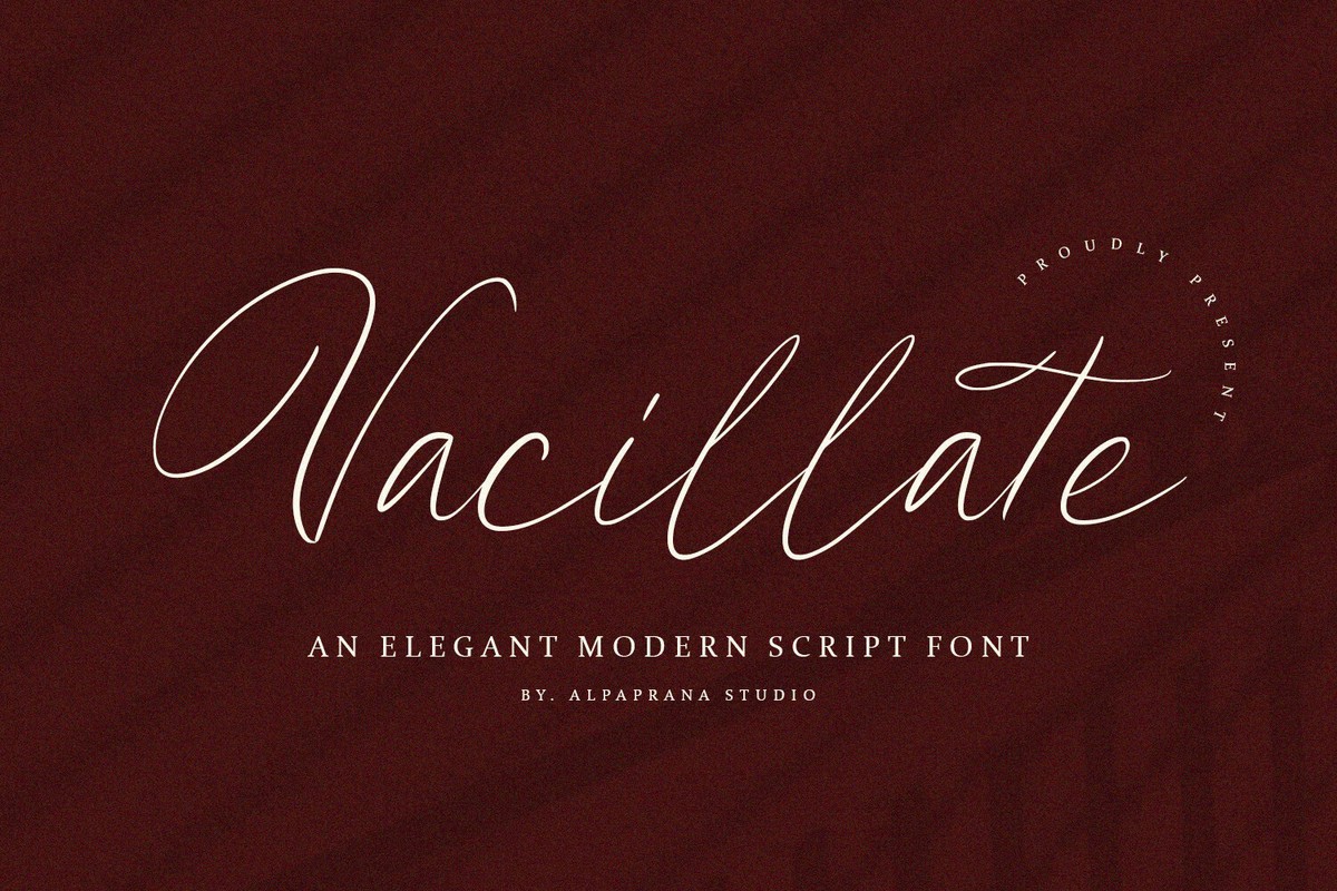 Beispiel einer Vacillate Regular-Schriftart