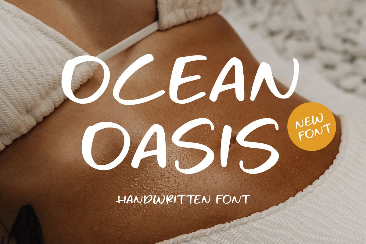 Beispiel einer Ocean Oasis Regular-Schriftart