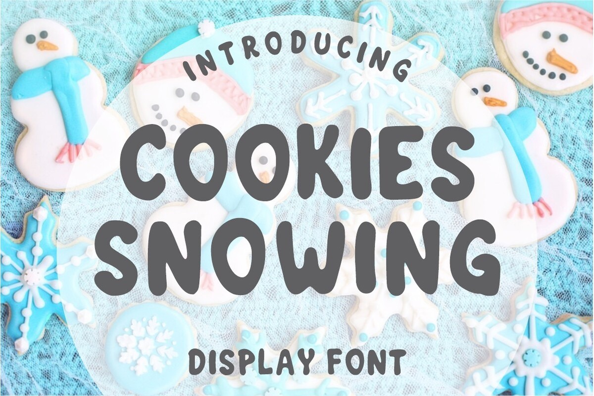 Beispiel einer Cookies Snowing Regular-Schriftart