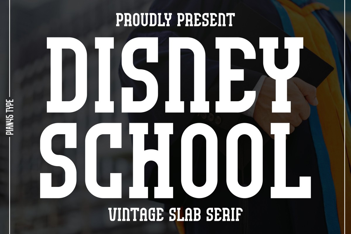 Beispiel einer Disney School Regular-Schriftart