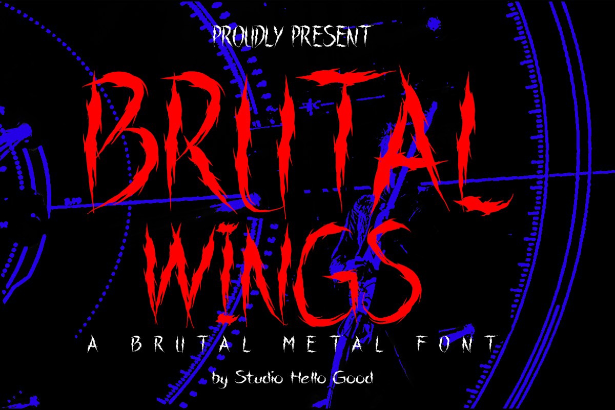 Beispiel einer Brutal Wings Regular-Schriftart